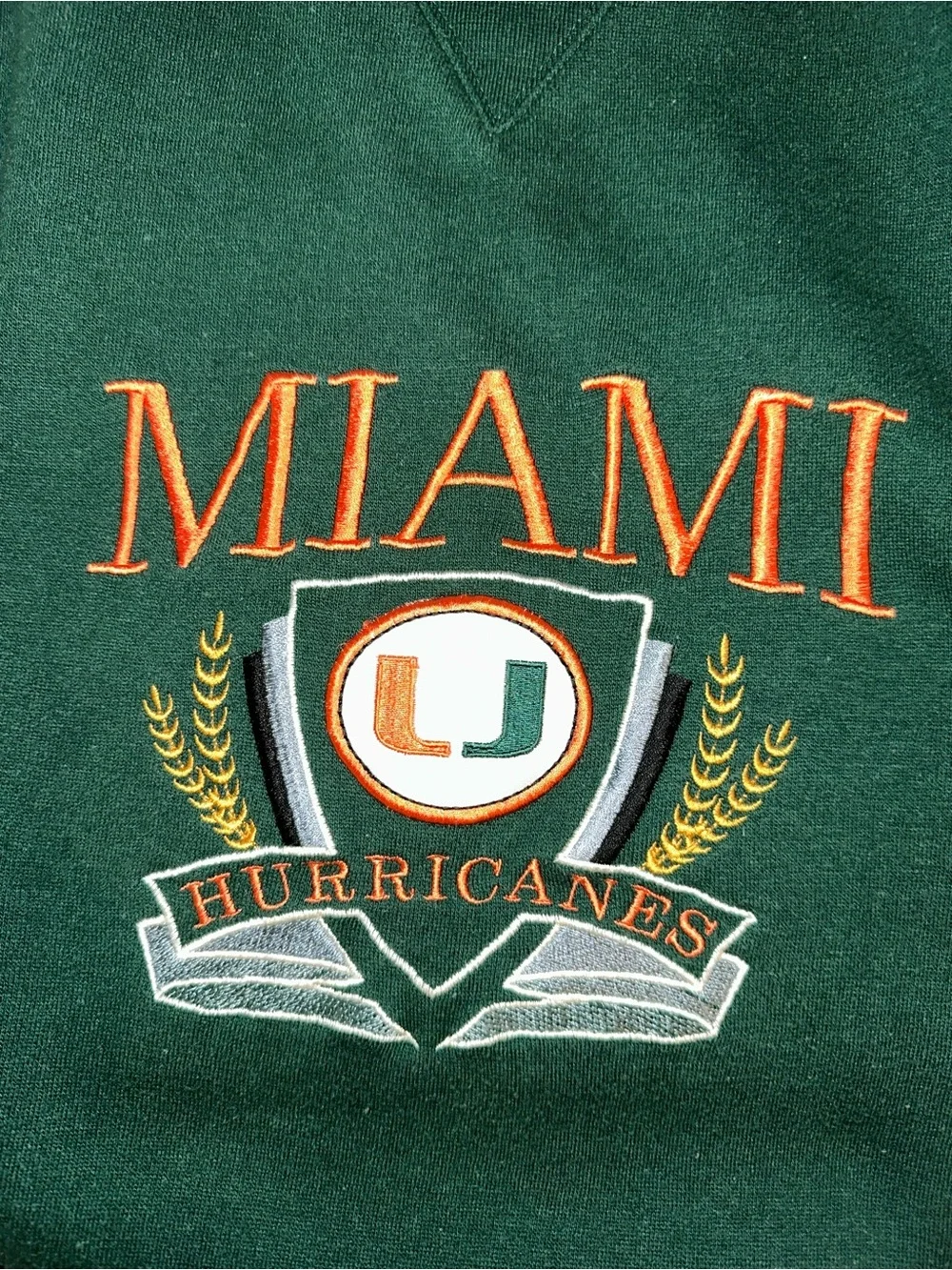 Miami Hurricanes Forest Green Crewneck Sweatshirt